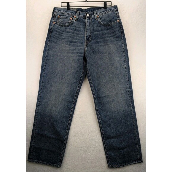 Levis Premium Lot 568 Jeans Mens 34x32 Medium Wash Loose Fit Straight Denim NWT - Picture 1 of 13